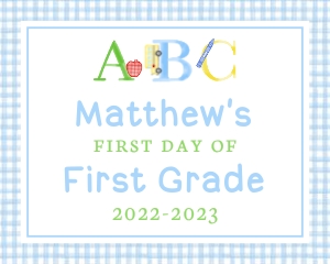 Back to School Sign - ABC, Blue: Back to School Sign - ABC, Blue