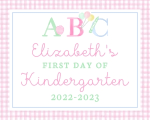 Back to School Sign - ABC, Pink: Back to School Sign - ABC, Pink
