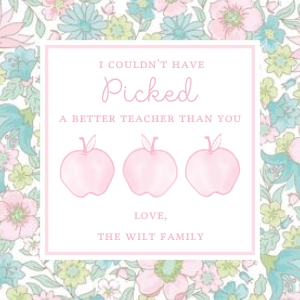 Teacher Appreciation - Gift Tag - Ditsy Floral Apple, Pink design preview