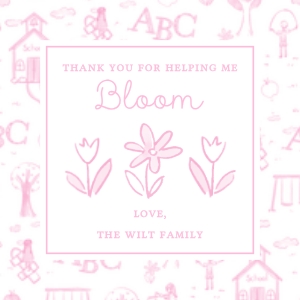 Teacher Appreciation - Gift Tag - School Toile Bloom, Pink design preview