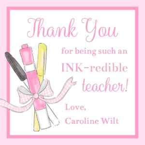 Teacher Appreciation - Gift Tag - INKredible, Pink design preview