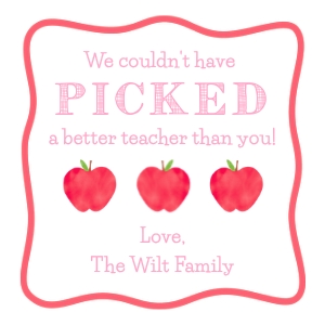 Teacher Appreciaxtion - Gift Tag, Picked Apples, Pink design preview
