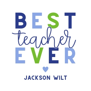 Teacher Appreciation - Gift Tag - Best Teacher Ever Colorblock, Blues design preview