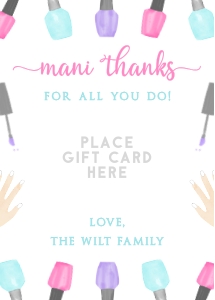 Teacher Appreciation - Gift Card Holder - Manicure design preview