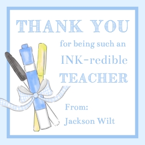 Teacher Appreciation - Gift Tag - INKredible, Blue design preview