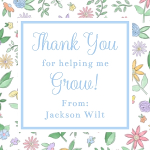 Teacher Appreciation - Gift Tag - DBD Floral Grow, Blue design preview