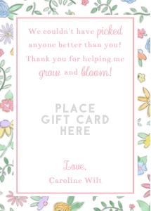Teacher Appreciation - Gift Card Holder - DBD Picked, Pink design preview