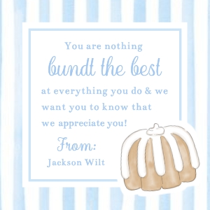 Teacher Appreciation - Gift Tag - Bundt Cake,  Blue design preview