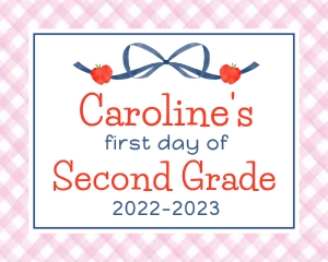 Back to School Sign - Apple, Pink: Back to School Sign - Apple, Pink