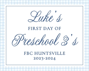 Back to School Sign - Blue Gingham: Back to School Sign - Blue Gingham