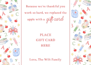 Teacher Appreciation - Gift Card Holder - Preppy School Days, (generic) design preview