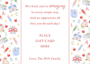 Teacher Appreciation - Gift Card Holder - Preppy School Days (amazing) design preview