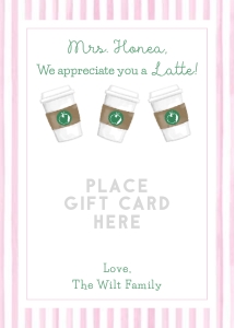 Teacher Appreciation - Gift Card Holder, Coffee, Pink design preview