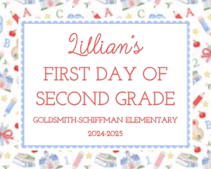 School Sign - Preppy School Days, Scallop Border: School Sign - Preppy School Days, Scallop Border