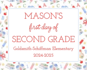 School Sign - Preppy School Days, Straight border: School Sign - Preppy School Days, Straight border