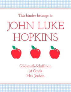 Binder Cover - Apples, Blue design preview