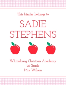 Binder Cover - Apples, Pink design preview