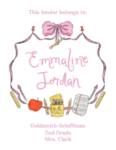 Binder Cover - SOD Back to School, Crest (Pink) design preview