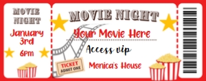 Movie Night Ticket design preview