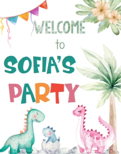 Dinosaur Welcome Sign design preview