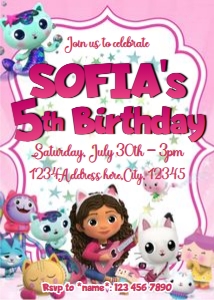 Gabby's Dollhouse Invitation design preview