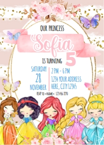 Cute Princess Invitation design preview