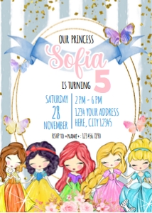 Cute Princess Invitation design preview