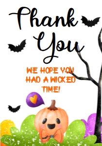 Halloween Thank You Card: Halloween Baby Shower Set