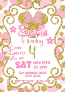 Minnie Mouse Invitation design preview