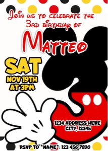 Mickey Mouse Invitation #3 design preview