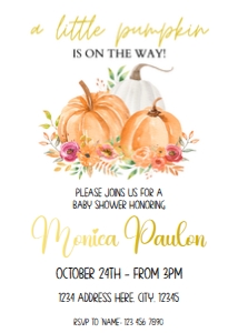 Pumpkin Baby Shower Invitation design preview