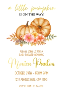 Pumpkin Baby Shower Invitation design preview