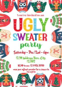 Ugly Sweater Party Invitation design preview