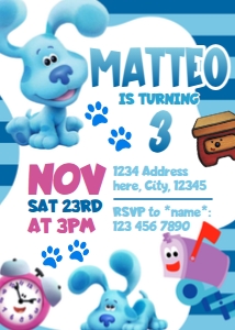 Blues Clues Boy Invitation design preview