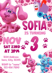 Blues Clues Girl Invitation design preview