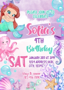 Little Mermaid Invitation design preview