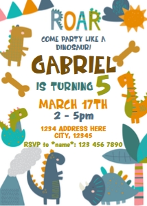 Dinosaur Invitation design preview