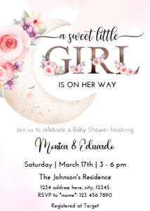Girl Baby Shower Invitation design preview