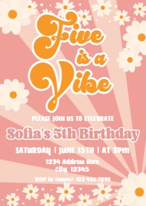 Five is a Vibe Birthday Invitation design preview