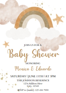 Boho Rainbow Baby Shower Invitation design preview