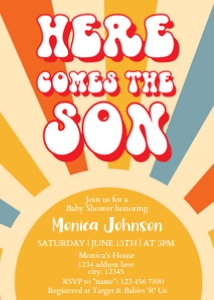 Here comes the Sun Invitation design preview