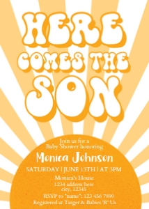 Here comes the Son Invitation design preview