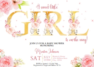 GIRL Baby Shower Invitation design preview