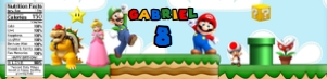 Super Mario Water Bottle Labels design preview