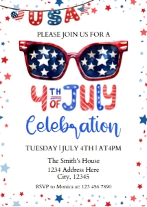 4th July Celebration Invite design preview