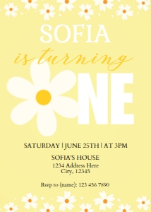 Daisy Flowers Birthday Invitation design preview