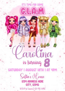 Rainbow High Birthday Invitation design preview