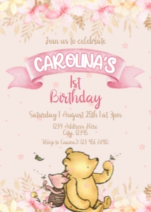Winnie the Pooh 1st Birthday design preview