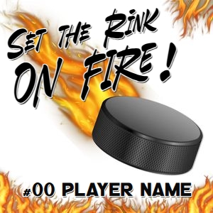 Hockey On Fire Locker Tag 8x8 design preview