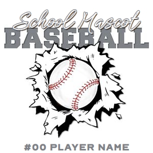 Baseball Ripped Locker Tag 8x8 design preview